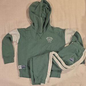 Abercrombie Kids Green and White Hoodie Set
